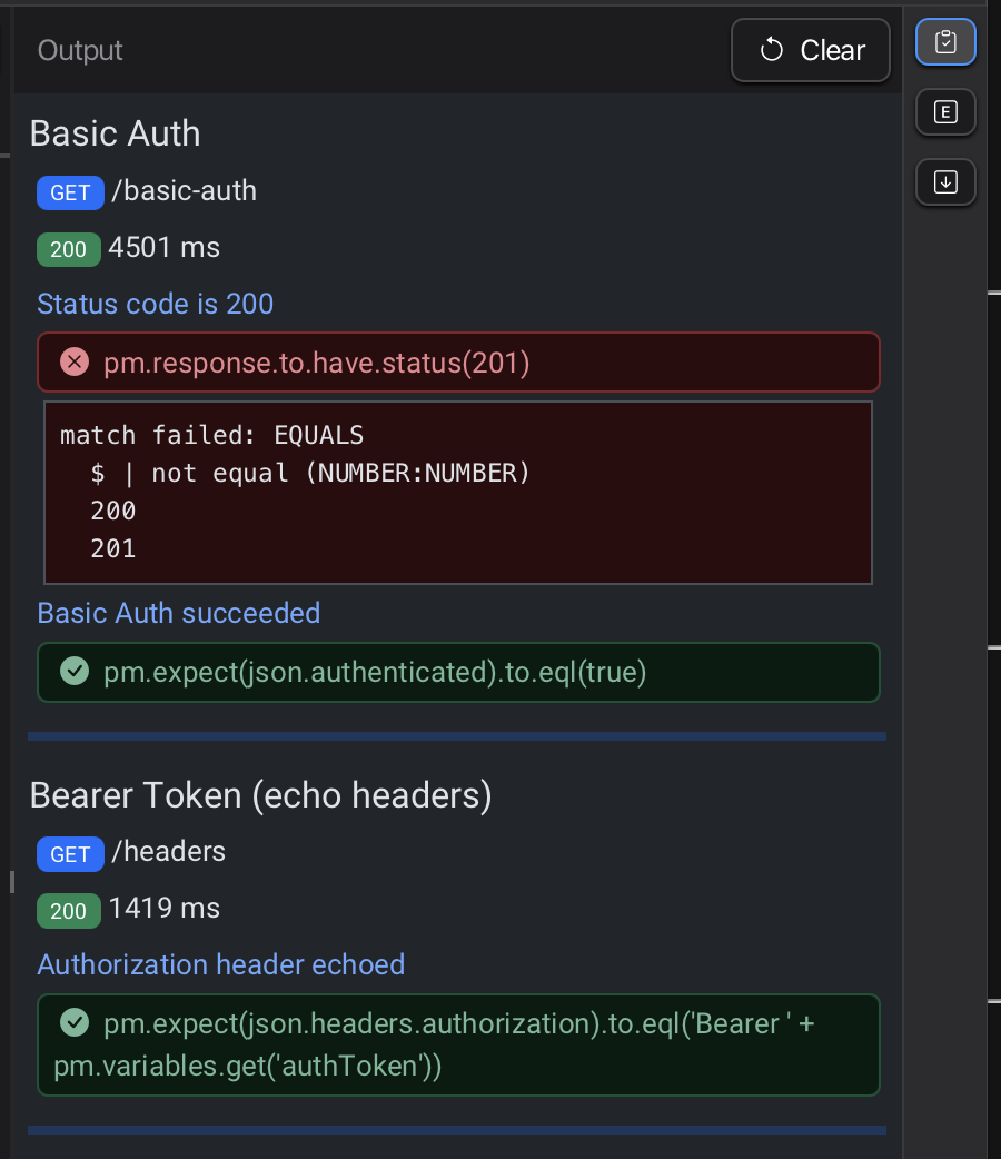 Pass/Fail Indicators