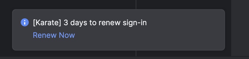 Session renewal notification banner